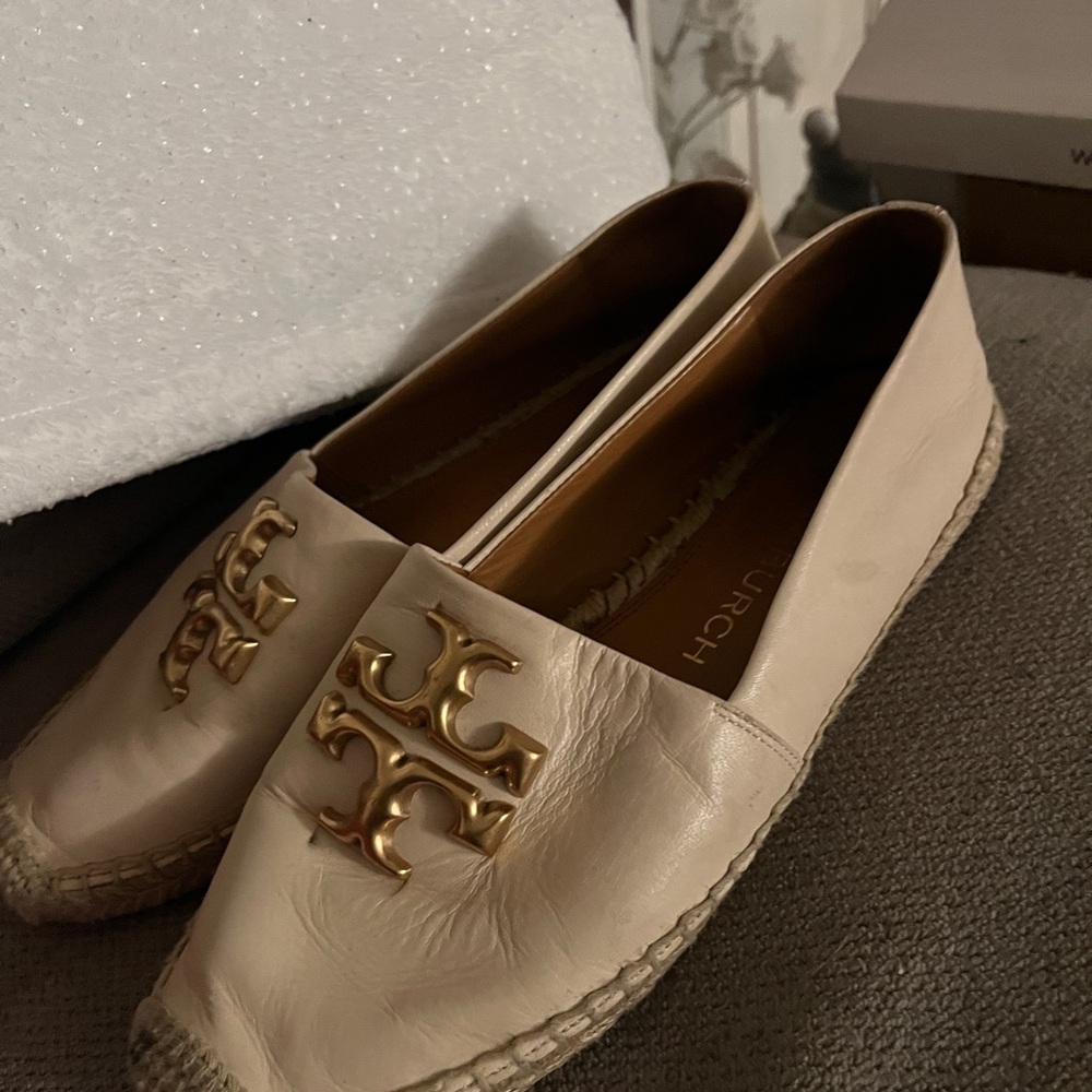 Tory Burch  Eleanor Cream Espadrille Flats